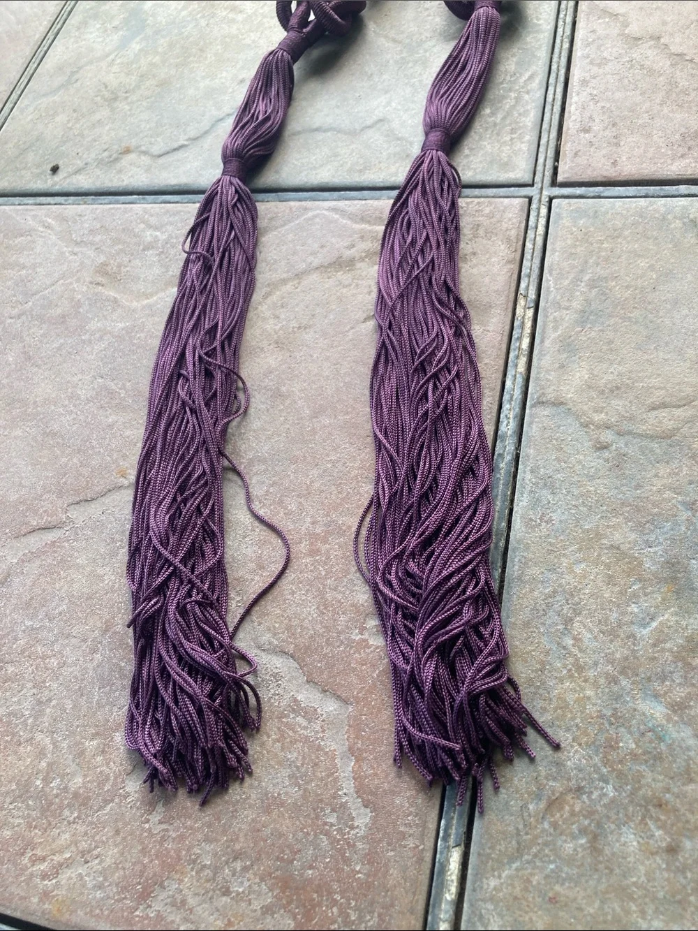Plum Purple Braided Tassel Belt/Necklace